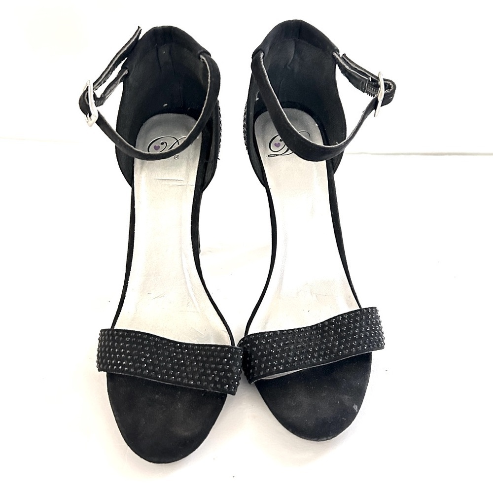 My Delicious Women’s ankle strap open toe stiletto heel black size 8 - Picture 2 of 8